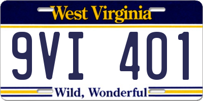 WV license plate 9VI401