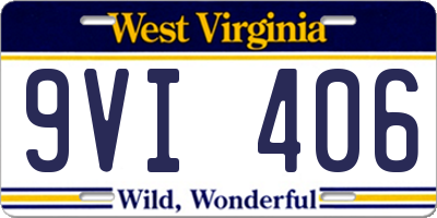 WV license plate 9VI406