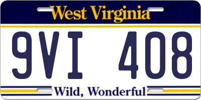 WV license plate 9VI408