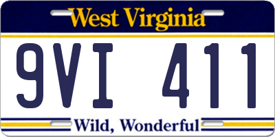 WV license plate 9VI411