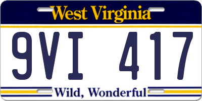 WV license plate 9VI417