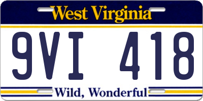 WV license plate 9VI418