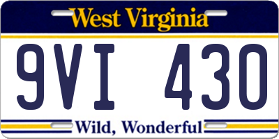 WV license plate 9VI430