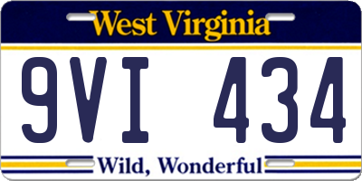 WV license plate 9VI434
