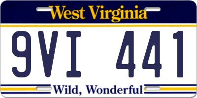 WV license plate 9VI441