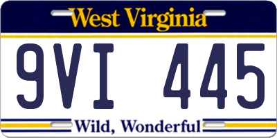 WV license plate 9VI445