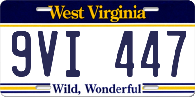 WV license plate 9VI447