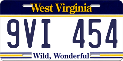 WV license plate 9VI454