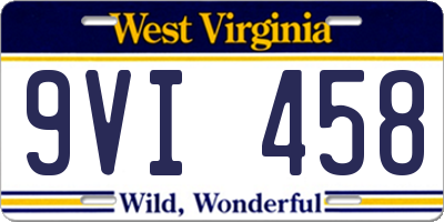 WV license plate 9VI458