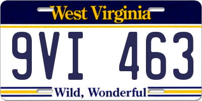 WV license plate 9VI463