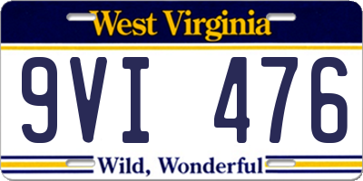 WV license plate 9VI476