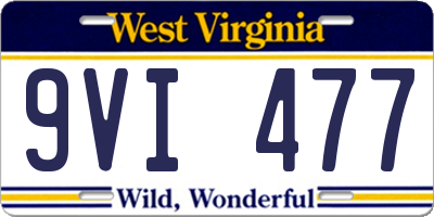 WV license plate 9VI477