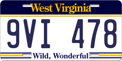 WV license plate 9VI478