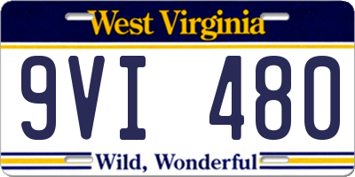 WV license plate 9VI480