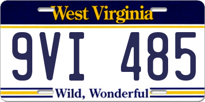 WV license plate 9VI485