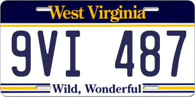 WV license plate 9VI487