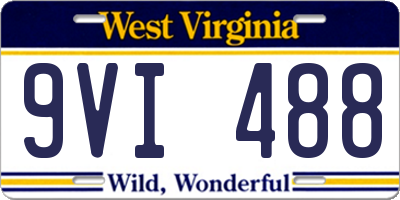 WV license plate 9VI488