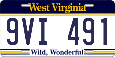 WV license plate 9VI491