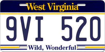 WV license plate 9VI520