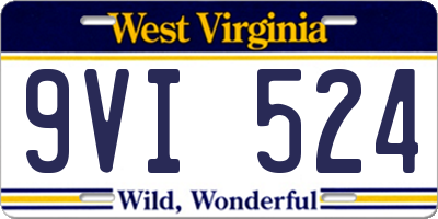 WV license plate 9VI524