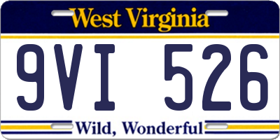 WV license plate 9VI526