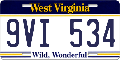WV license plate 9VI534