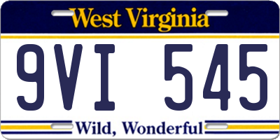 WV license plate 9VI545
