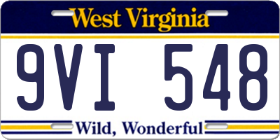 WV license plate 9VI548
