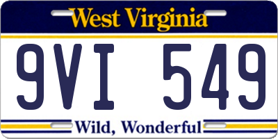 WV license plate 9VI549