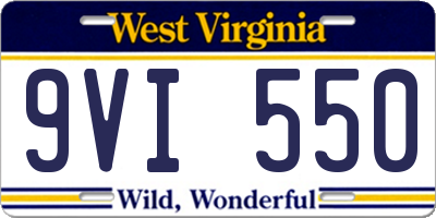 WV license plate 9VI550