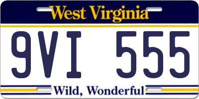 WV license plate 9VI555