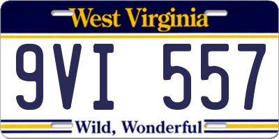 WV license plate 9VI557