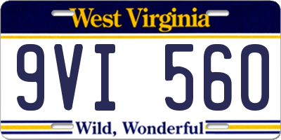 WV license plate 9VI560