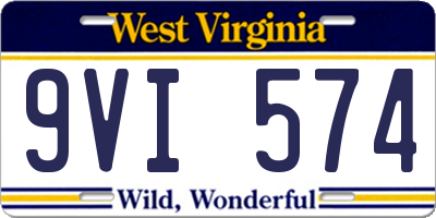 WV license plate 9VI574