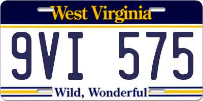 WV license plate 9VI575