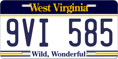 WV license plate 9VI585