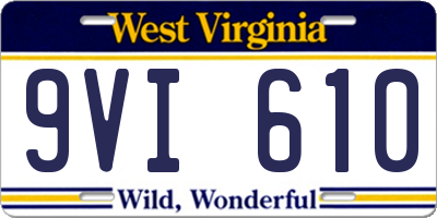 WV license plate 9VI610