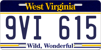 WV license plate 9VI615