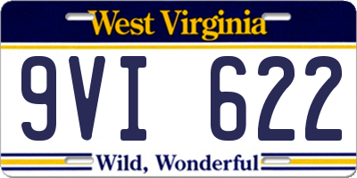 WV license plate 9VI622