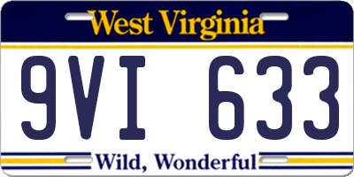 WV license plate 9VI633
