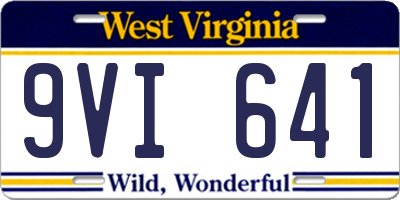 WV license plate 9VI641