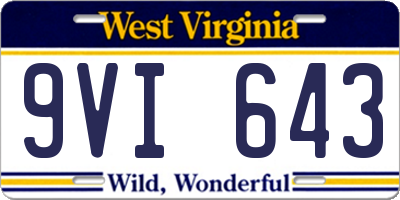 WV license plate 9VI643