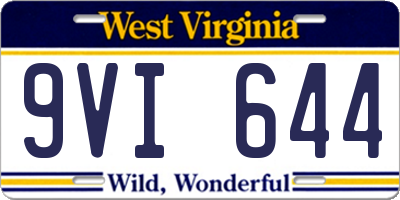 WV license plate 9VI644
