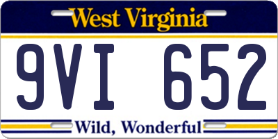 WV license plate 9VI652