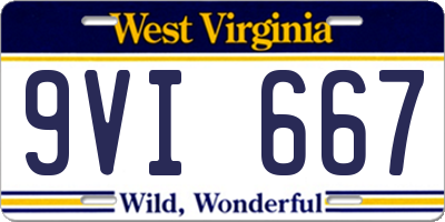 WV license plate 9VI667
