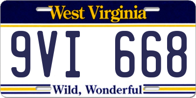 WV license plate 9VI668