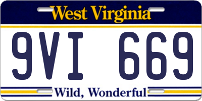 WV license plate 9VI669