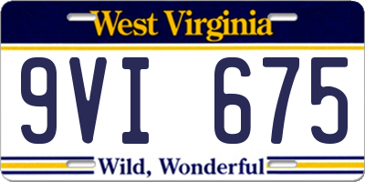 WV license plate 9VI675