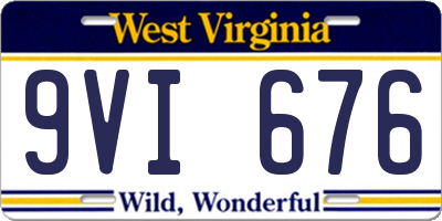 WV license plate 9VI676