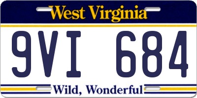 WV license plate 9VI684